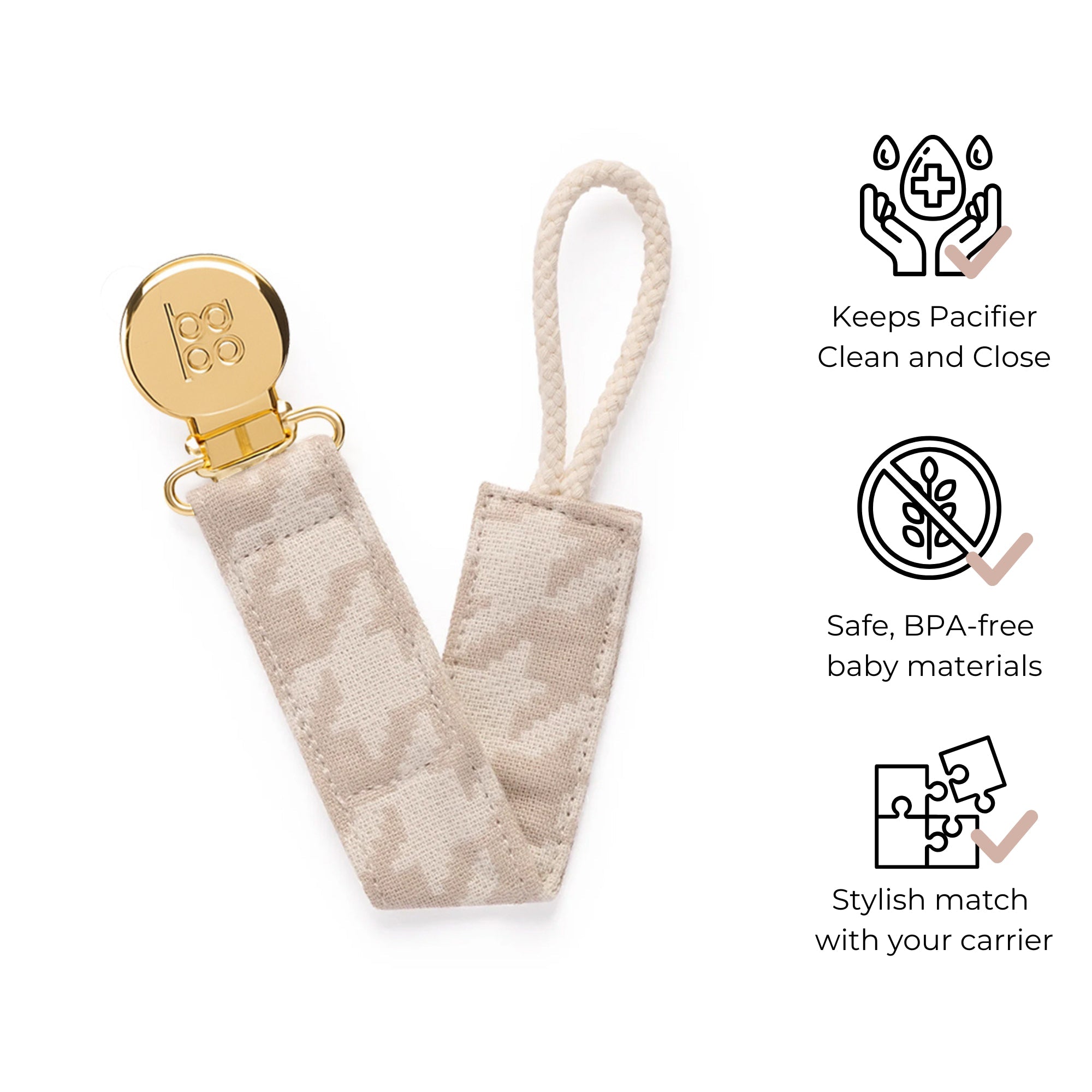 The Bonding Carrier - Beige Houndstooth - Baby Bondé