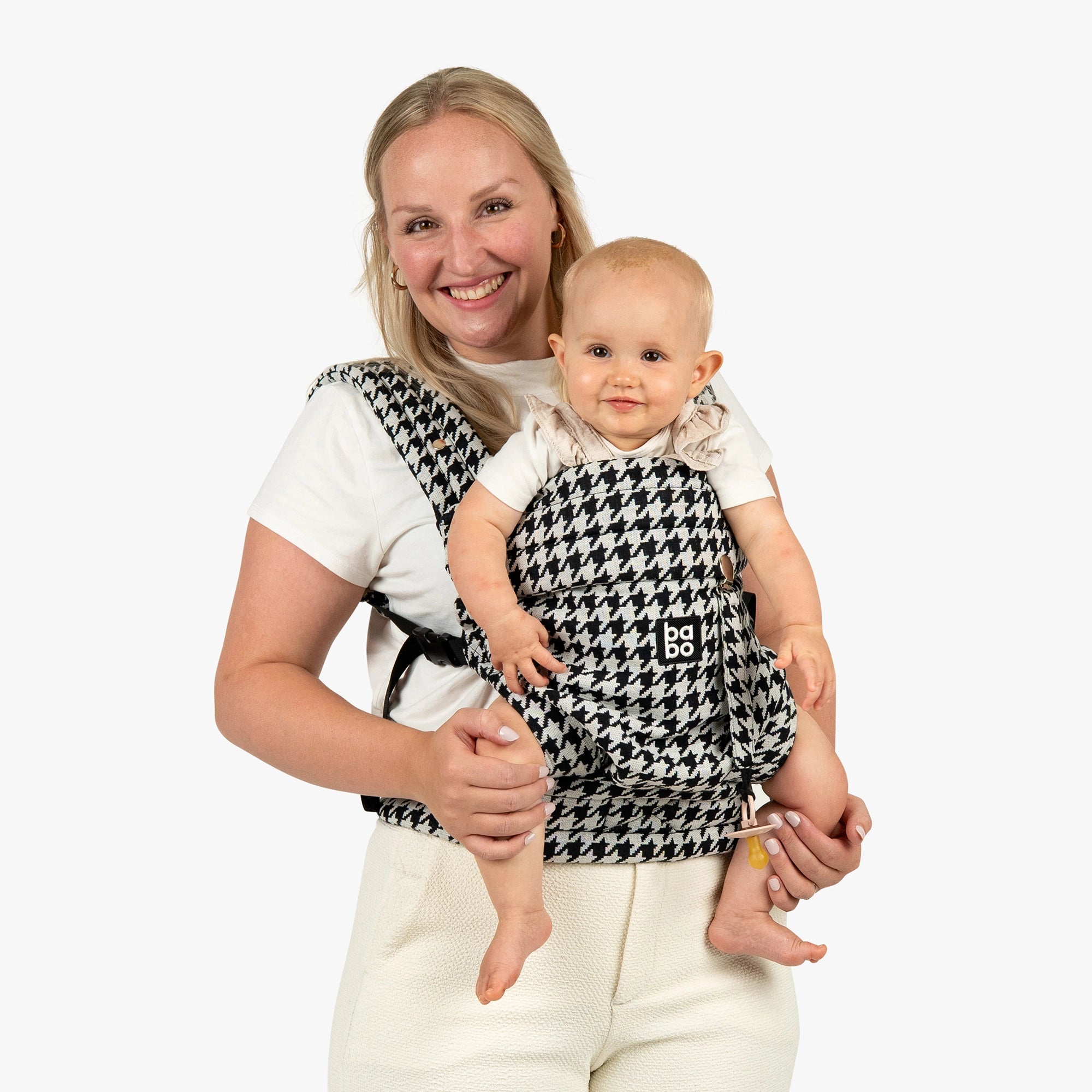 The Bonding Carrier - Black Houndstooth - Baby Bondé
