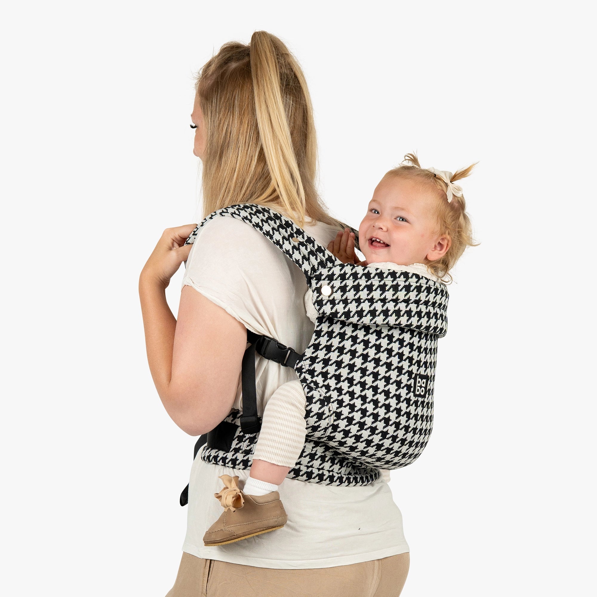 The Bonding Carrier - Black Houndstooth - Baby Bondé